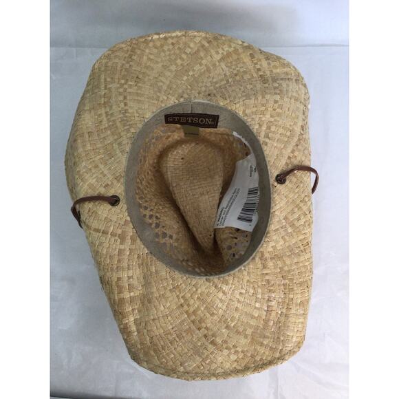 Stetson Men's Natural Shapeable Raffia Straw Cowboy Hat Size XS - Picture 8 of 8